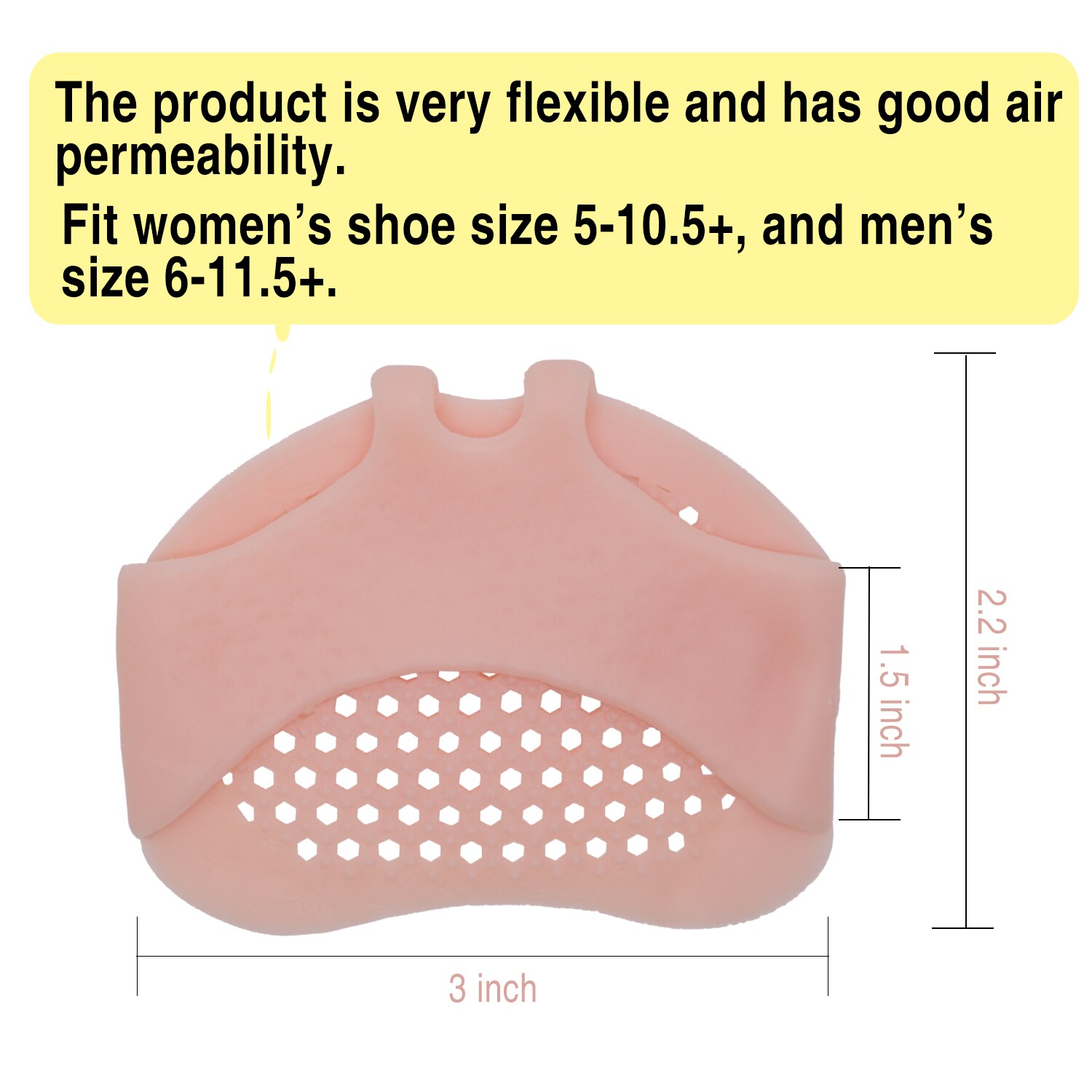 Sumifun-plantillas de Gel de silicona para el antepié, 2 uds., almohadillas para zapatos de tacón alto de mujer, plantilla para pies, callos, blíster, cuidado de callos, blanco y Beige