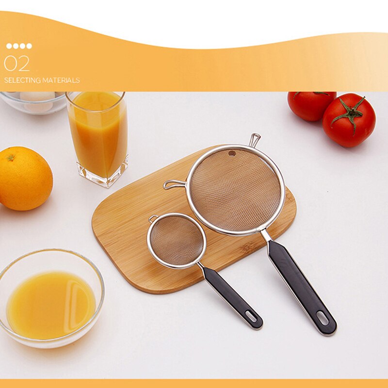 3Pcs/ Set Fine Mesh Stainless Steel Strainer Sieve Colander