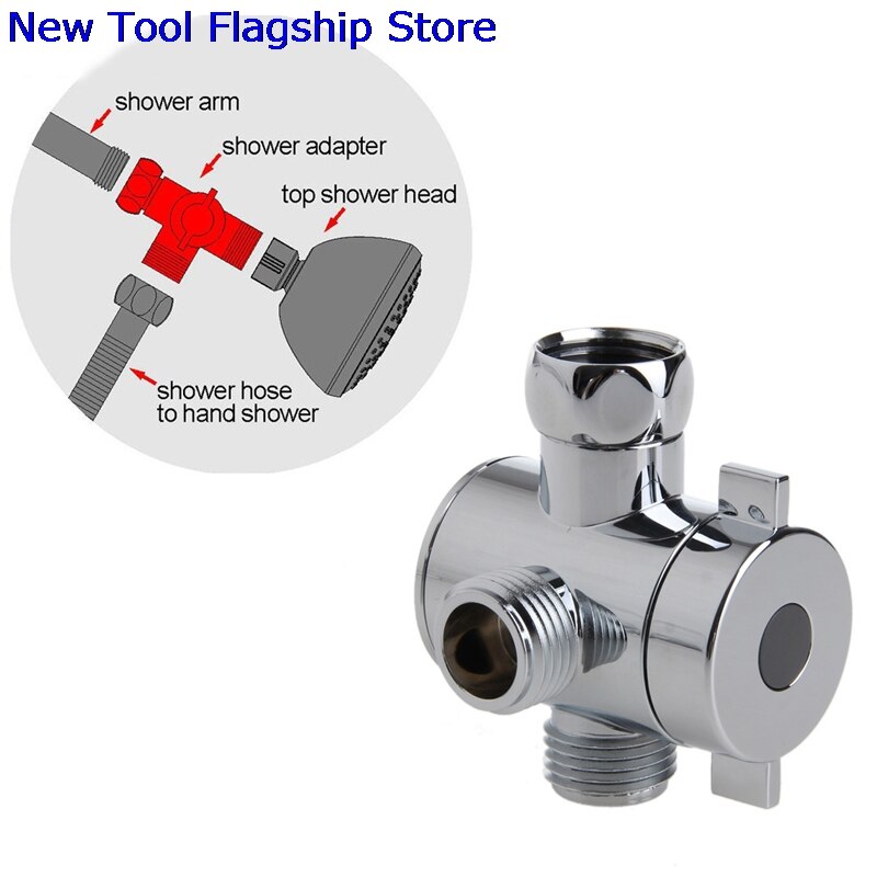 3 Way T-adapter Valve For Toilet Bidet Shower Head Diverter Valve 1/2 Inch