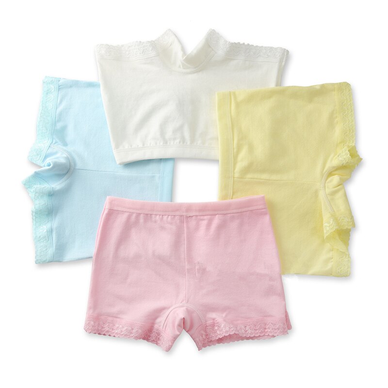 2 Stks/partij Baby Snoep Gekleurde Broek Katoen Kant Ondergoed Geschikt Voor 3-12Y ATNN0079