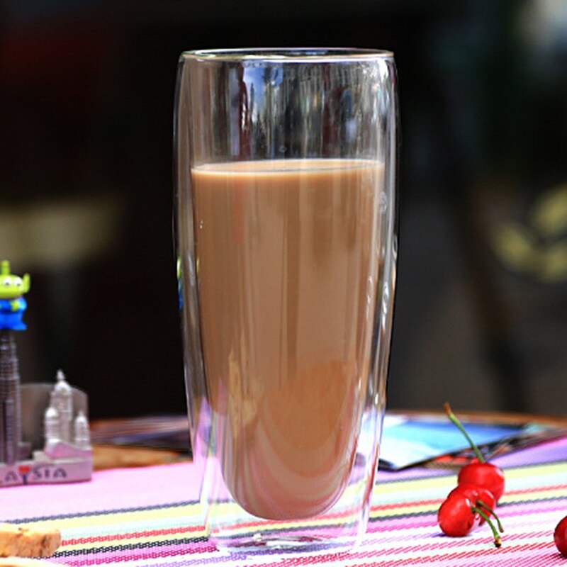 450ml/350ml/250ml/80ml värmebeständig dubbelvägg klar glas kopp te drinkware kopp dryck hälsa regim mugg kaffekopp