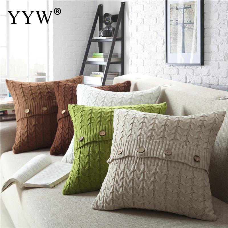 Almohada para sofá cama de tela de algodón de estilo nórdico, cojín, cojines tejidos para el hogar, silla, sofá, cojines decorativos de 45x45cm