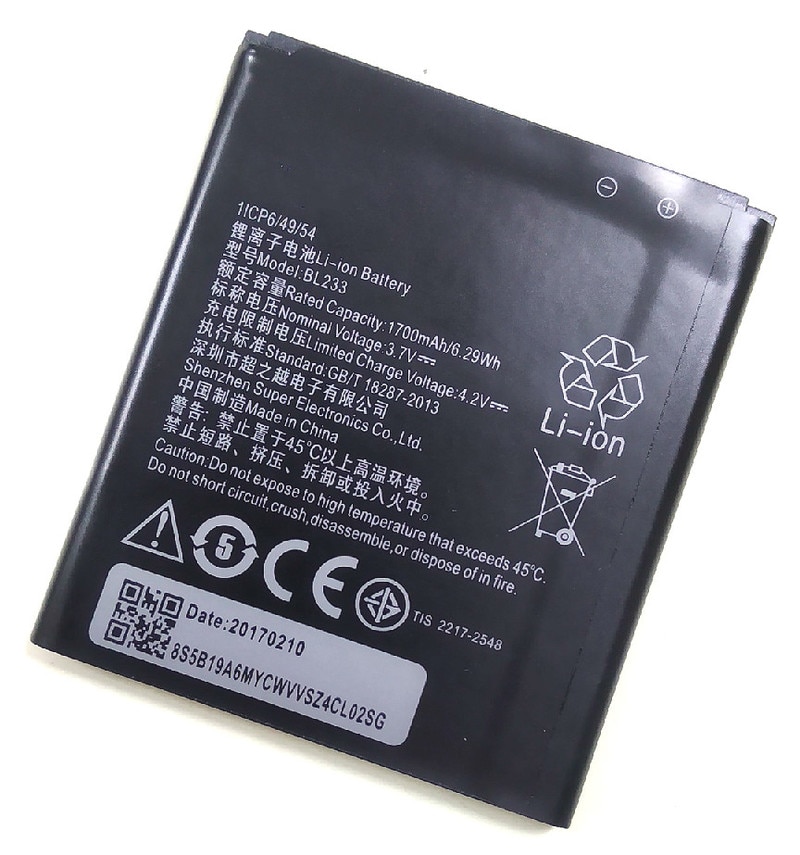 Westrock 1700 mAh BL233 batterie für Lenovo A3600-D A3800-D A3600D A3800D handy