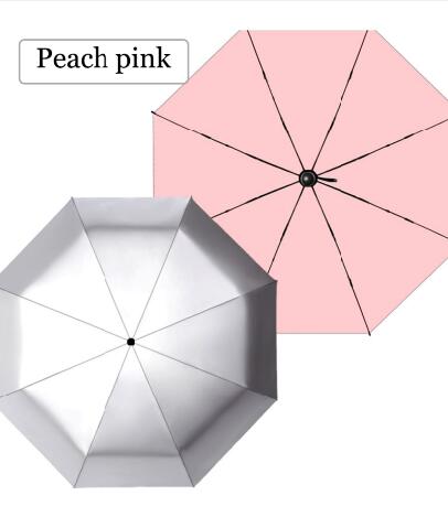 Mini parasol regn kvinder parasol anti uv mini strand paraply mand bærbar lomme folde paraply vindtæt sombrilla playa: Ferskenrosa