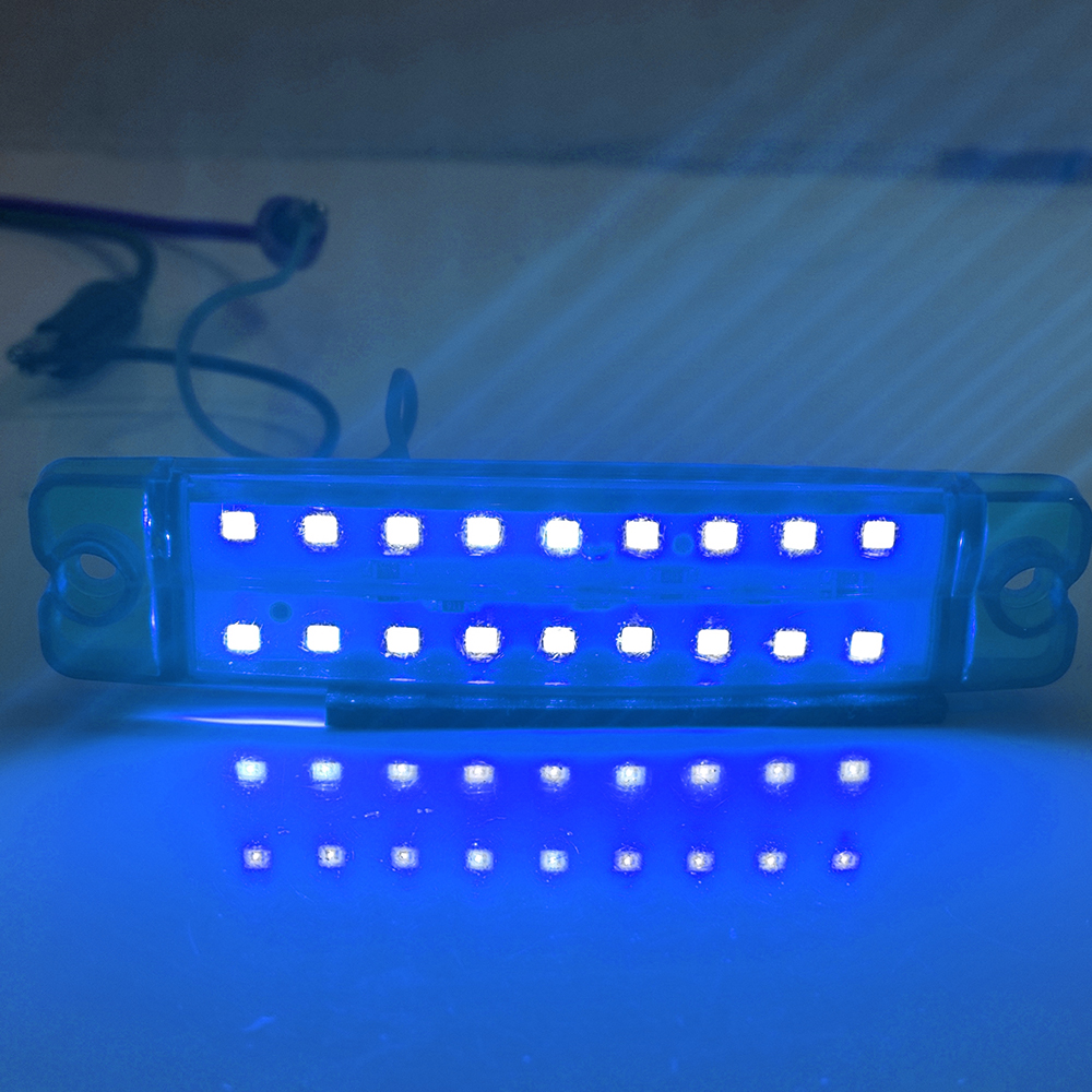 18 LED-Leuchten für LKWs, 12 V, 24 V, seitliches Signallicht, LKW-Anhänger, Warnung, Notfalllampe, Autozubehör, verrotten, Weiß, Gelb, Blau: veränderbar / 3000k