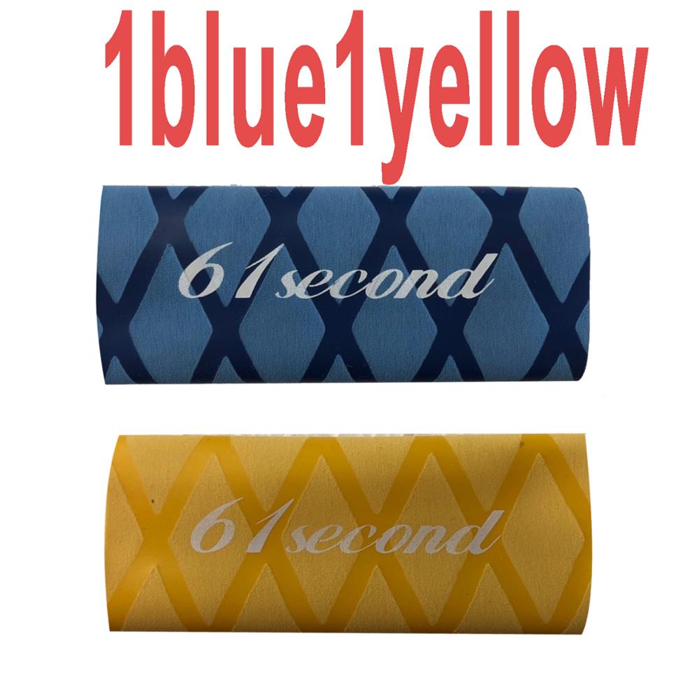 2Pcs 61 Tweede Overgrip Voor Tafeltennis Racket Handvat Tape Warmtekrimpbare Ping Pong Set Bat Grips Zweetband accessoires: 61s 1blue1yellow