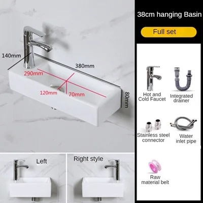 Small Size Mini Tabletop Basin Washbasin Wall Mounted Washbasin Small Wall Mounted Basin Extremely Narrow and Slender: Yellow