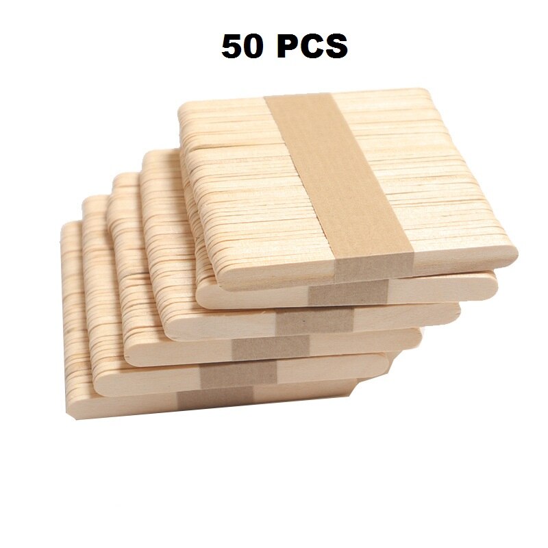 50 PCS Popsicle Stick Ice Cube Maker Cream Tools Model Special-Purpose Wooden Ice Cream Sticks Lollipop Mold Accessories