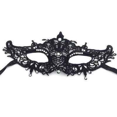 Masque en dentelle de diamant, accessoires d&#39;halloween, demi-visage noir, Sexy, princesse, bandeau pour femme adulte: E