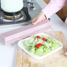 Plastfolie dispenser køkken klamre mad wrap wrap cutter dispenser konserveringsmiddel film cutter hjem opbevaring holder køkken tilbehør