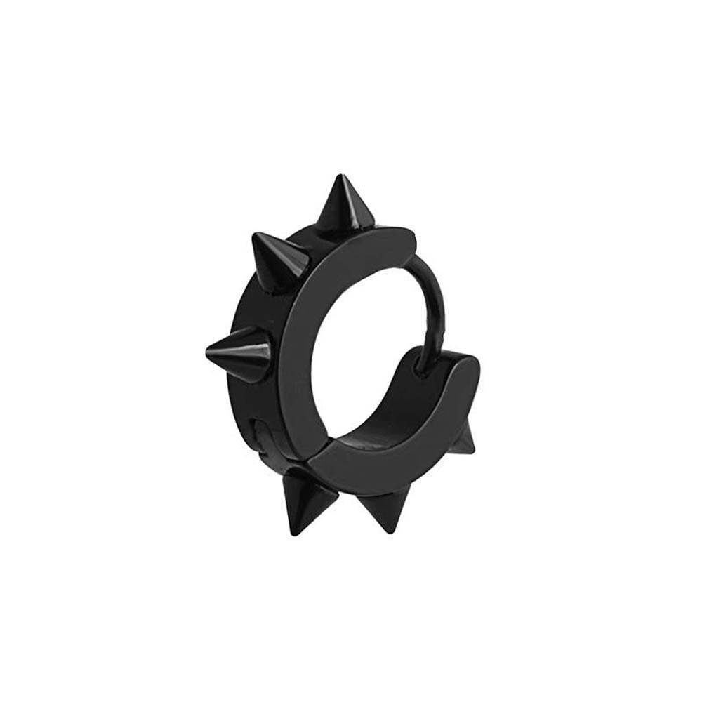 Schwarz Punk Frauen Männer Ohrringe Ohr Nieten Spitze Niet Band Huggie gotisch Schwarz Edelstahl Ohrring Schmuck Zubehör