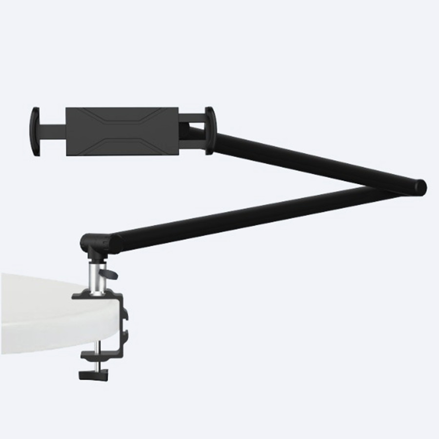 Long Arm Tablet Stand Adjustable Aluminum Tablet Phone Holder Loading Up to 3KG Desk/Bed Bracket for iPhone iPad Pro 4-12.9‘’