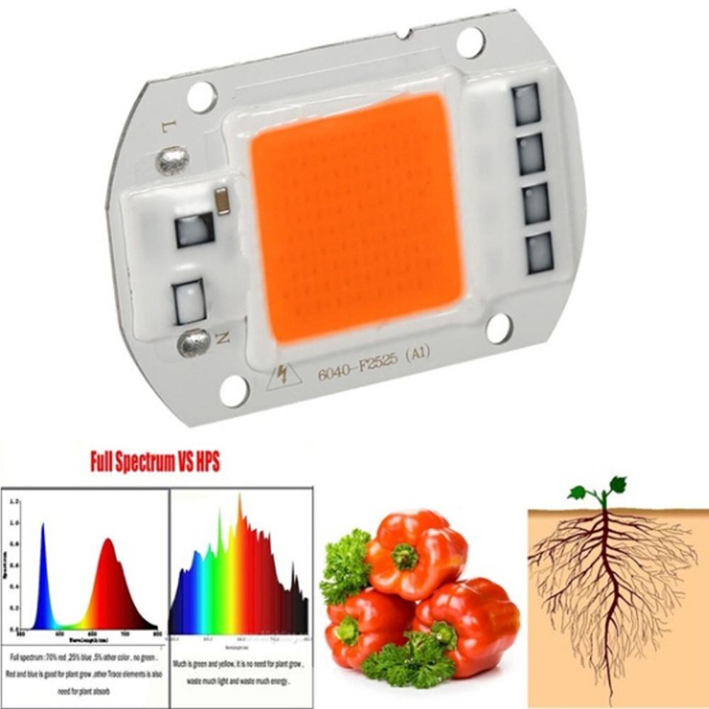 Lampe horticole de croissance LED COB, spectre complet, pour culture intérieure de plantes, semis et floraison, ac 110/220V, 20/30/50W