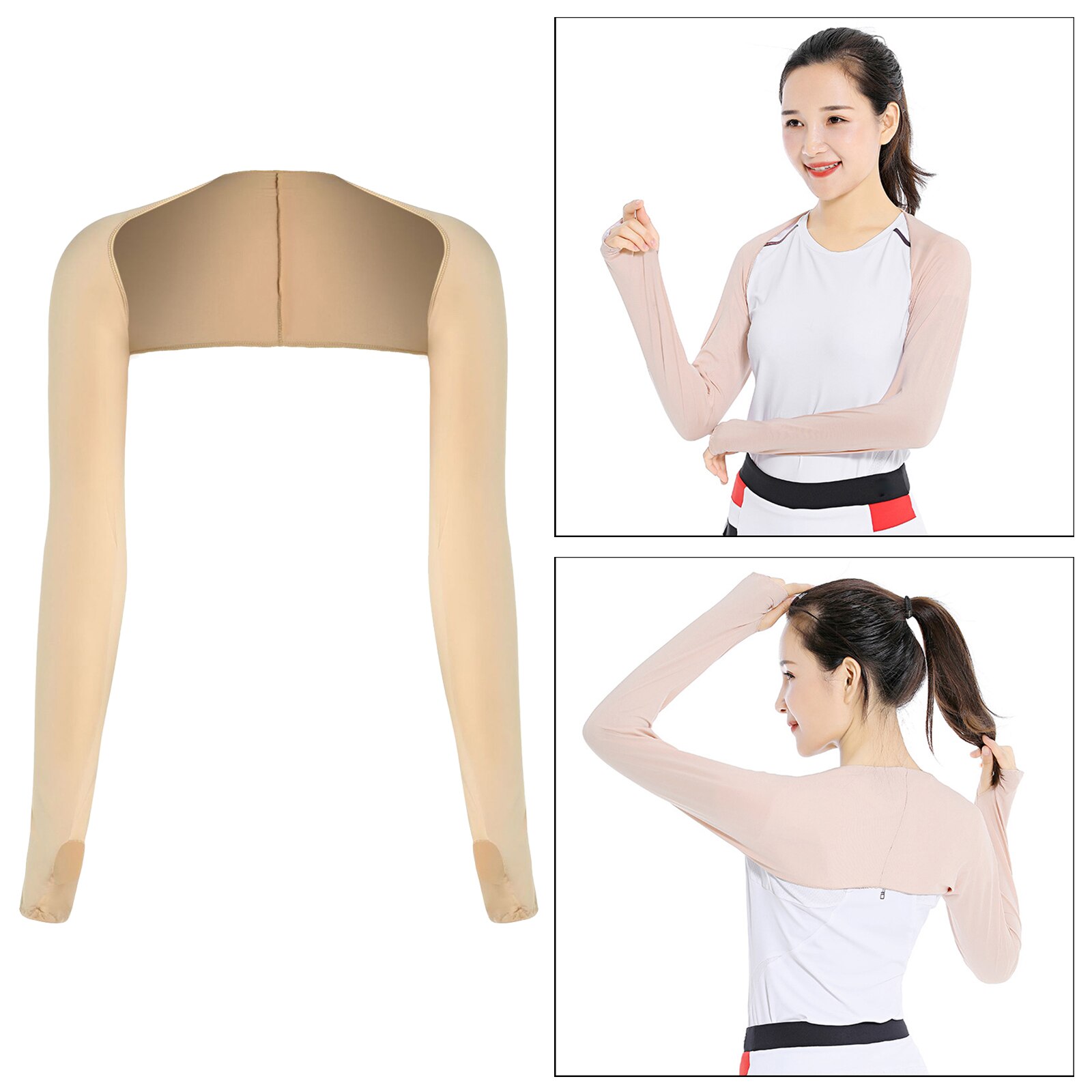 Cooling Shawl Arm Sleeves UV Protection Sun Protector with Finger Hole for Women Men Golfing Riding Outdoor Activities Accs: Skin