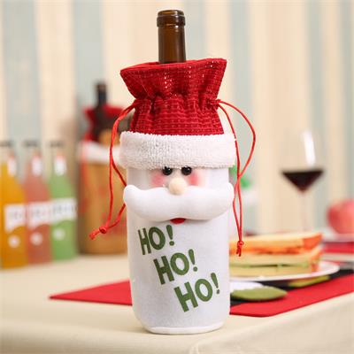 Jul vinflaske dækning år vinflaske taske santa snemand champagne flaske dekoration julepynt til hjemmet: Julemanden
