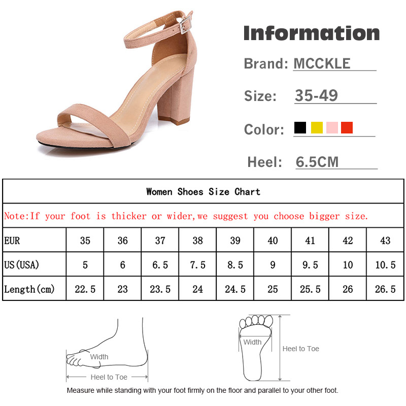 Mcckle chunky heel dam ankelrem gladiator sandaler dam sommarskor kvinnliga sandilas täcka häl flock festskor
