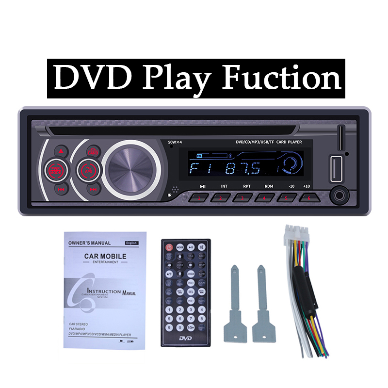 Auto CD VCD DVD Speler Stereo MP3 MP4 Speler met Bluetooth AUX USB FM Radio In Dash Autoradio Ondersteuning Externe video Spelen