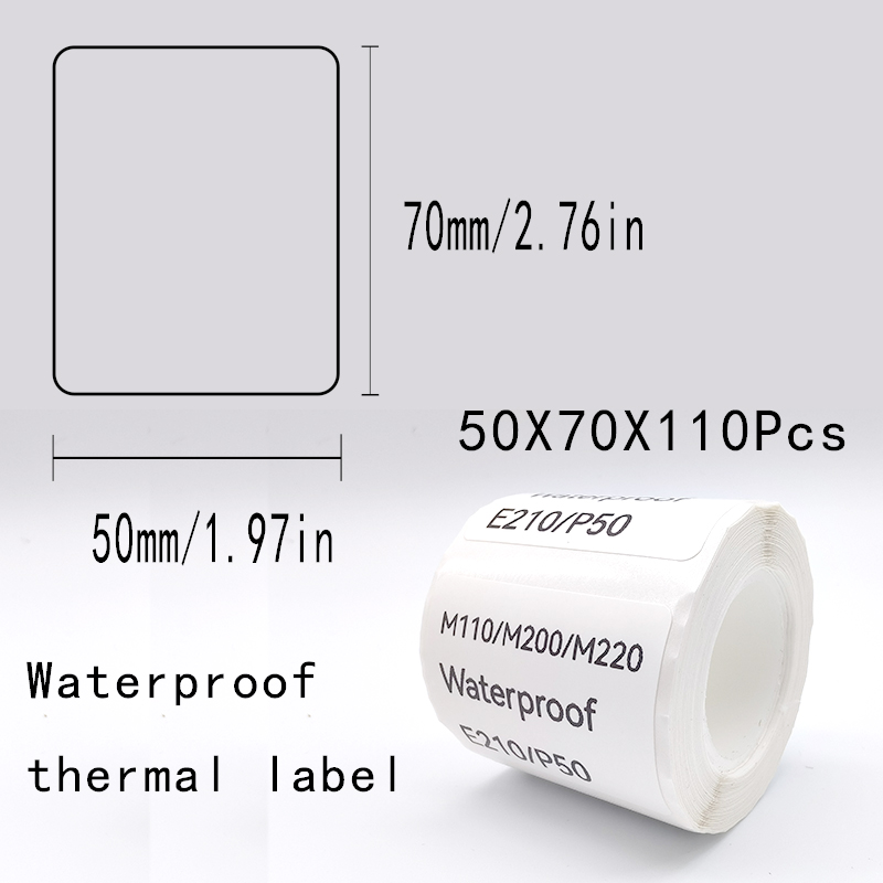 5PK YLF23 E210 Label Paper Sticker 50*30mm Use for P50 Thermal Label Printer M110 Label Maker DIY adhesive Label Tape: PURPLE
