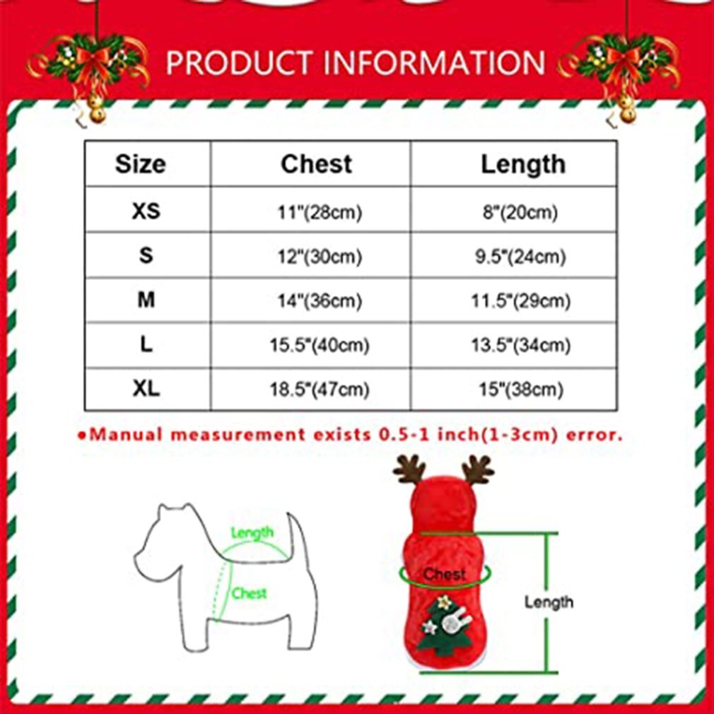 Kerst Huisdier Kleding Elanden Kostuum Winter Warm Capuchon Winter Pet Dog Puppy Kerst Kleding Kleine Honden Santa Kostuum