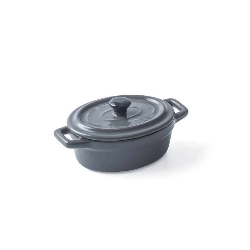 Mini Ceramic Casserole With lid Pudding Pumpkin Soup Matte Double ear Stew pot Bone China Matte Glazed: A