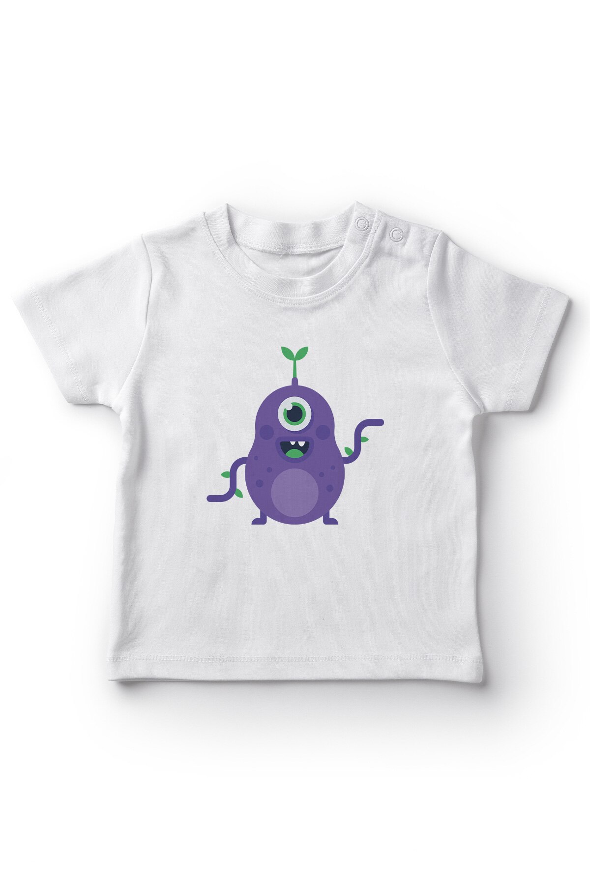 Angemiel feuille de bébé ouvre monstre tee shirt bébé garçon blanc