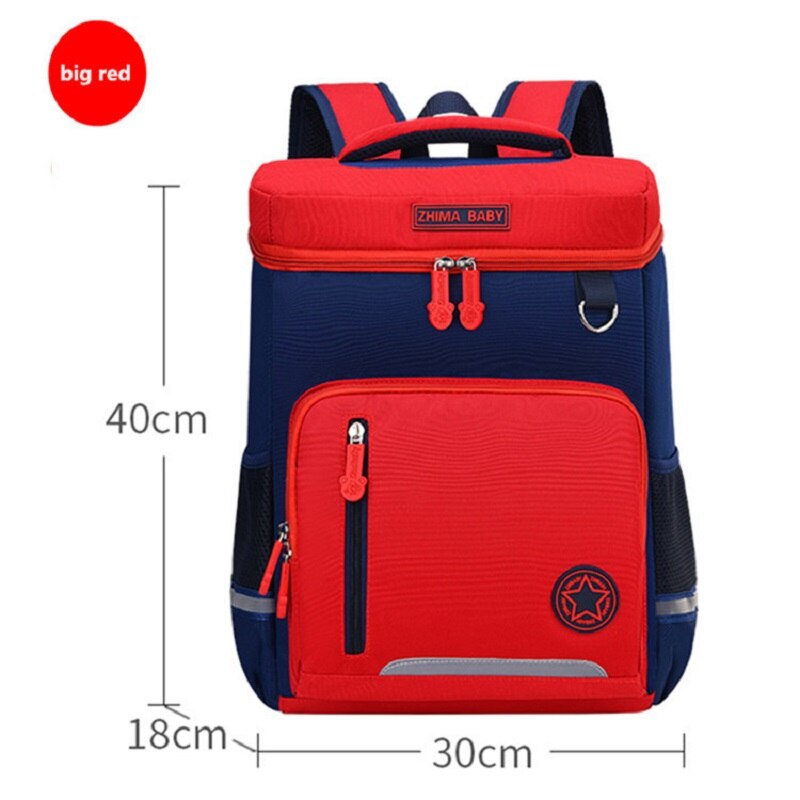 Mochila ortopédica de estilo británico para estudiantes, mochilas escolares para niños y niñas, mochilas escolares a prueba de agua: big red