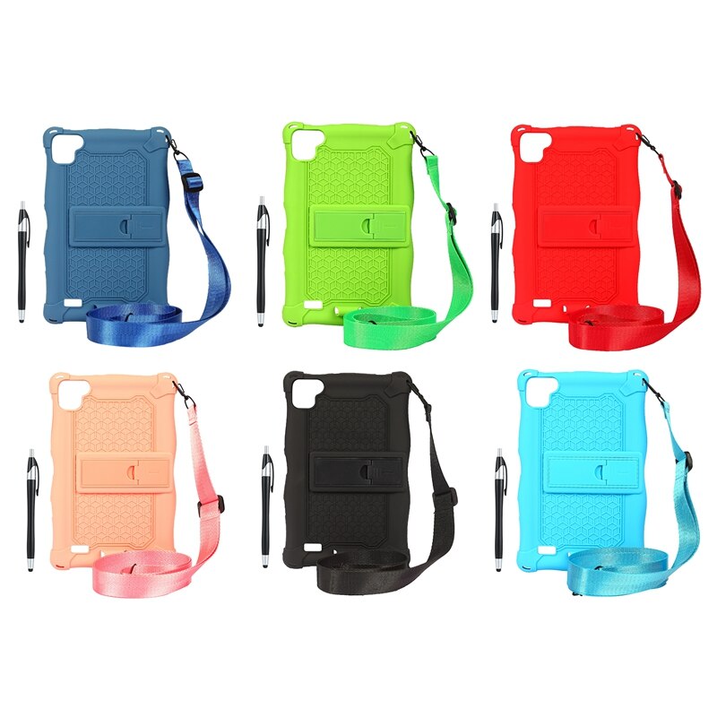 Funda para tableta Teclast P80, P80X, P80H, 8 pulgadas, anticaída, de silicona, con correa y bolígrafo