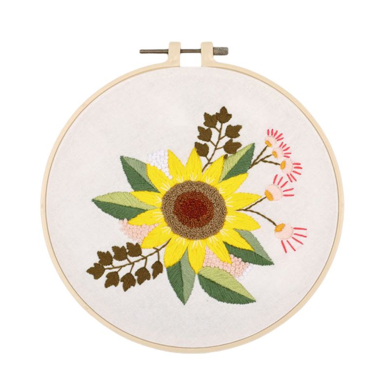 DIY Embroidery Materials Package Plant Flower Heart Handcraft Embroidery Kits For Beginners Craft Embroidery Making Products