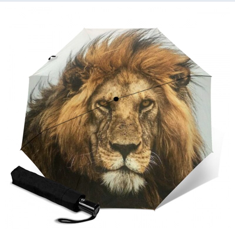 Ombrelle de pluie pour femmes | Entièrement automatique, ombrelle de soleil et de pluie pour l'extérieur, ombrelle de pluie, pour femmes, imprimé de Lion, à la: YSA2203