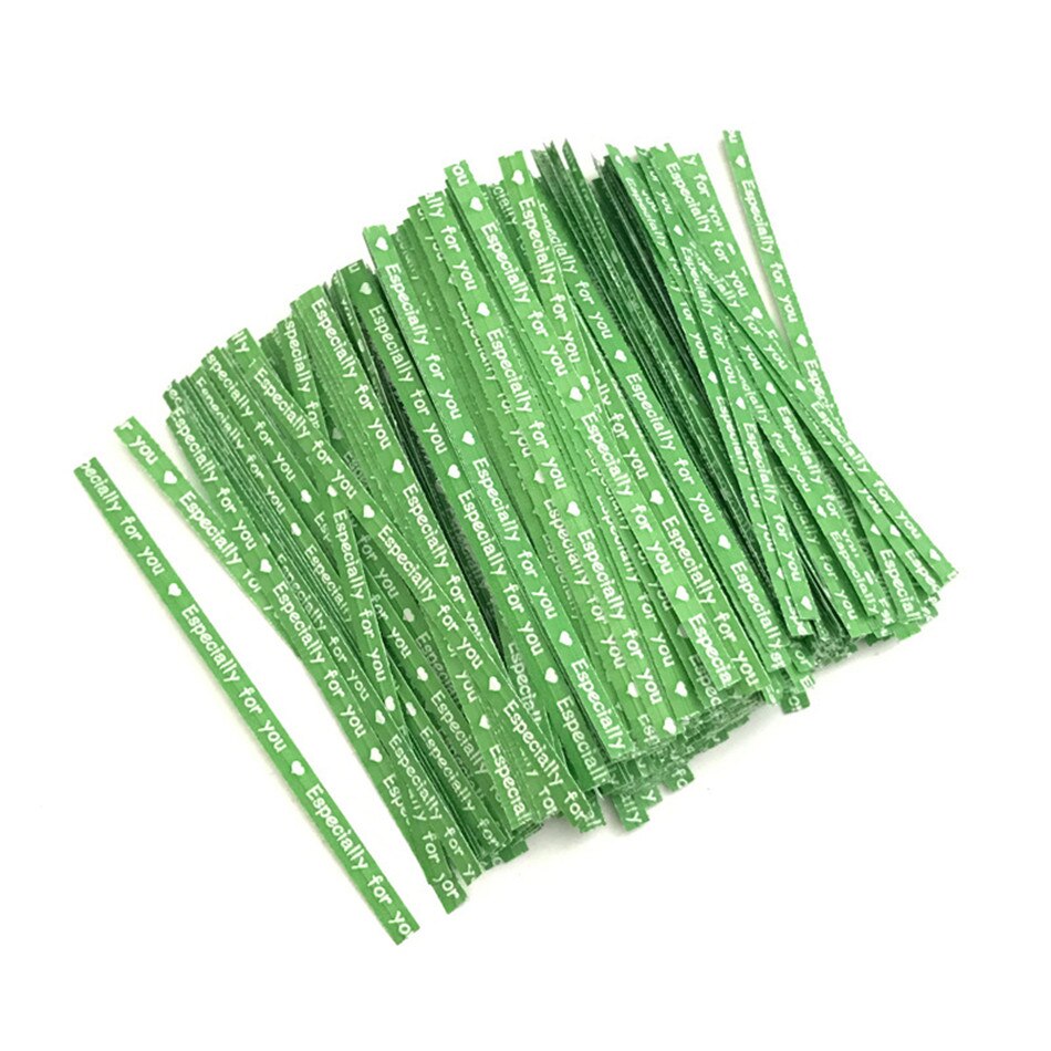 Corbatas SEAAN multifunción para envolver , corbatas especialmente retorcidas, para fiestas, bodas, panadería, bolsa para galletas y dulces, corbatas con de letras: Green