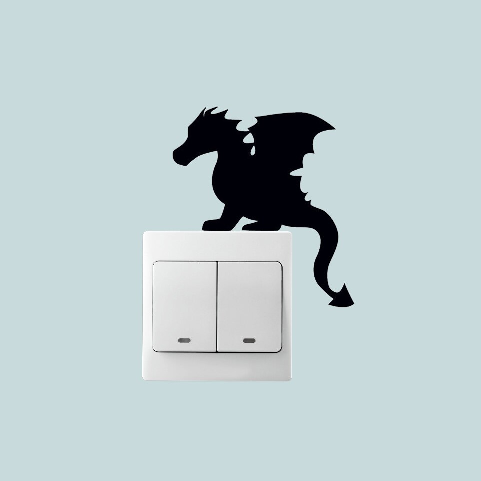 Autocollants muraux de dinosaures, différents types, pour interrupteur de lumière de chambre d'enfants, Stickers de décoration pour la maison de bébé, #0639