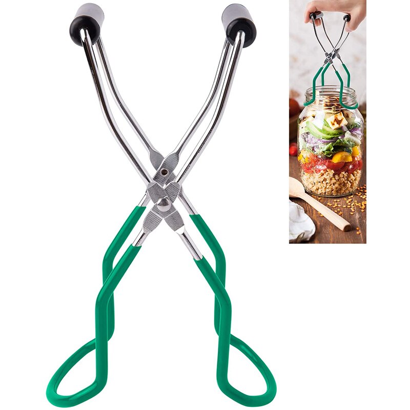2 Pieces Canning Jar Lifter Tongs Stainless Steel Jar Lifter with Grip Handle for Home Kitchen