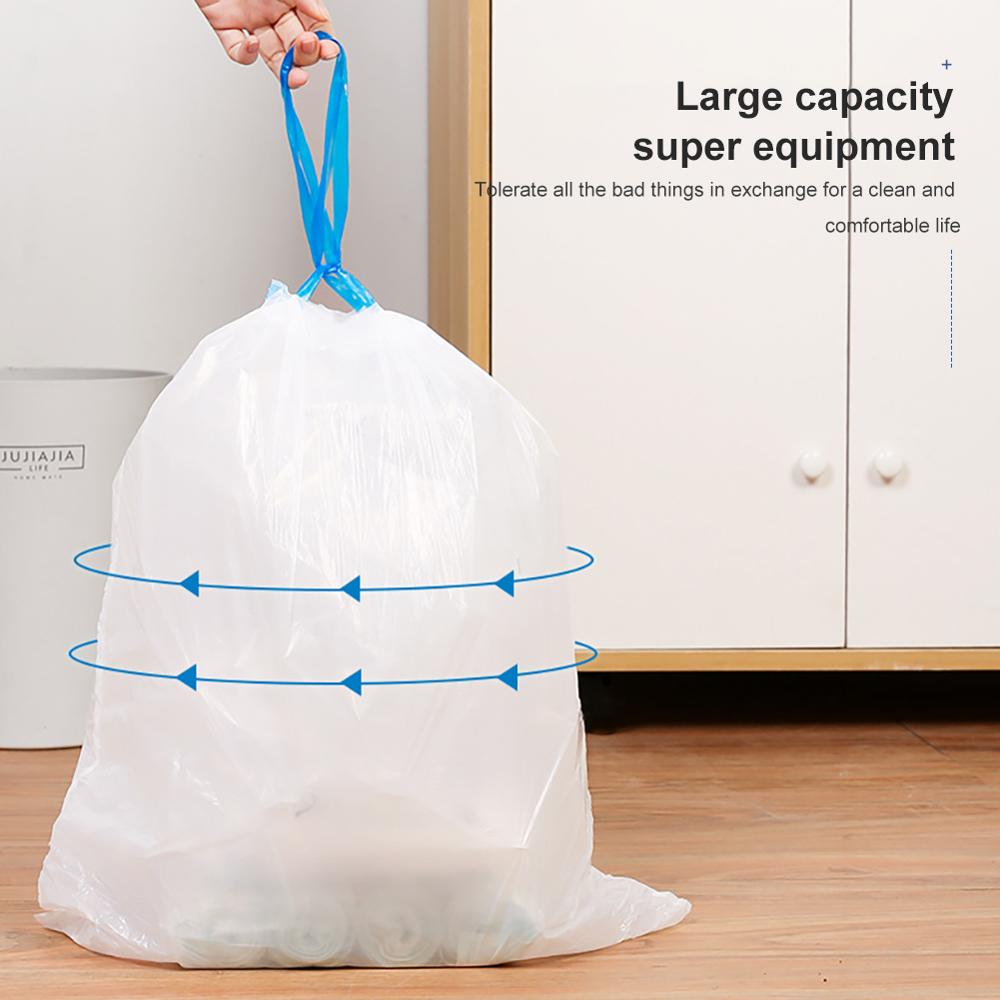 Koti keittiö kylpyhuone köysivetävä roskapussi erittäin paksu muovinen kiristysnyörillinen roskapussi kaksoisauma tiivis vahva roskapussi