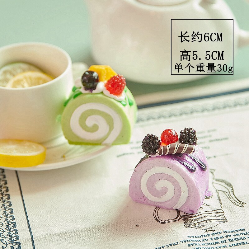 12pcs / set simulation food food model Hokkaido Swiss roll cake wedding wedding sample decoration props store recommended
