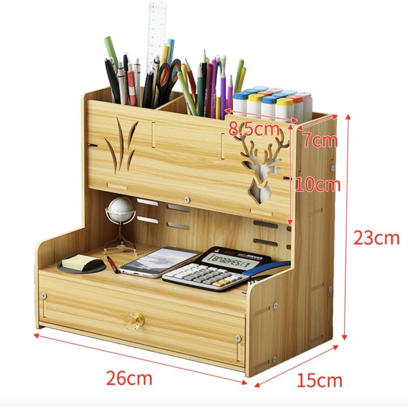 Stylo crayon porte-bois réception bureau apprentissage porte-plume organisateur de bureau support de rangement fournitures de bureau scolaire GG113: 012