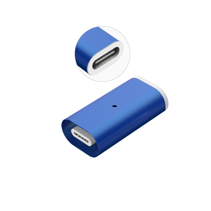 Magnetic Adapter TYPE-C To iPhone& Micro& Type C USB Plug for IPhone xs mas 8plus Sumsung Xiaomi Magnetic Charger Converter: Blue Converter