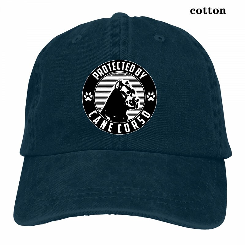 Protected by cane corso Baseball cap men women Trucker Hats adjustable cap: 3-Navy