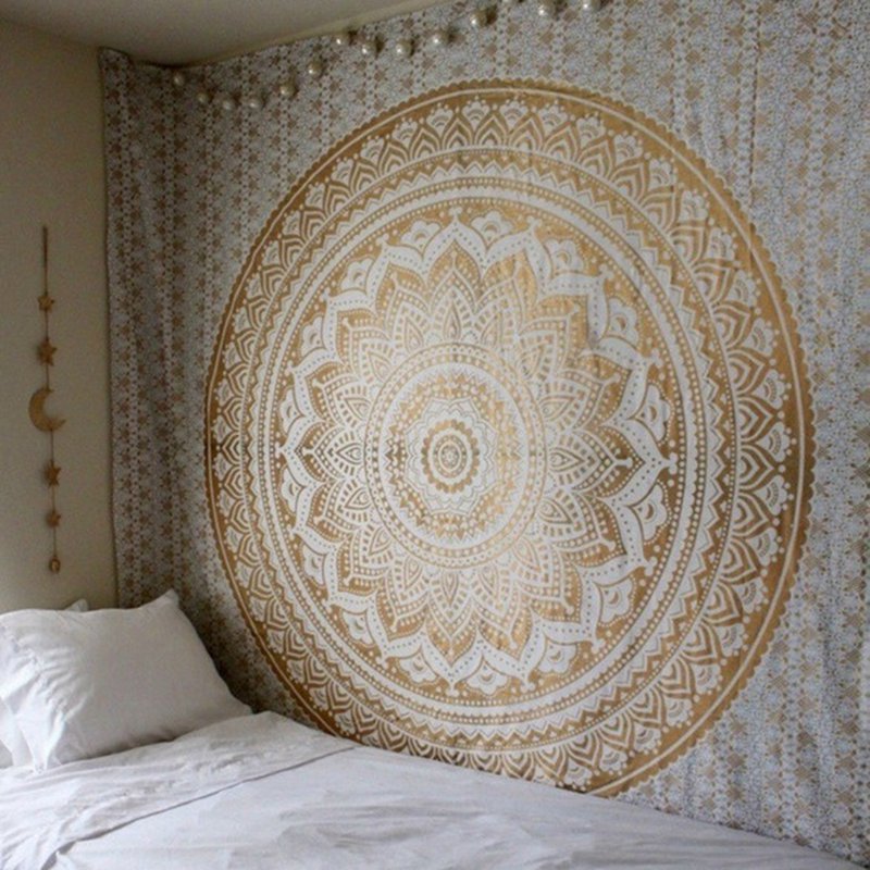 Indien Mandala Wandteppich Hängen Macrame Wand Tuch Wandteppiche Psychedelic Nacht Sky Mond Wandteppich Teppich