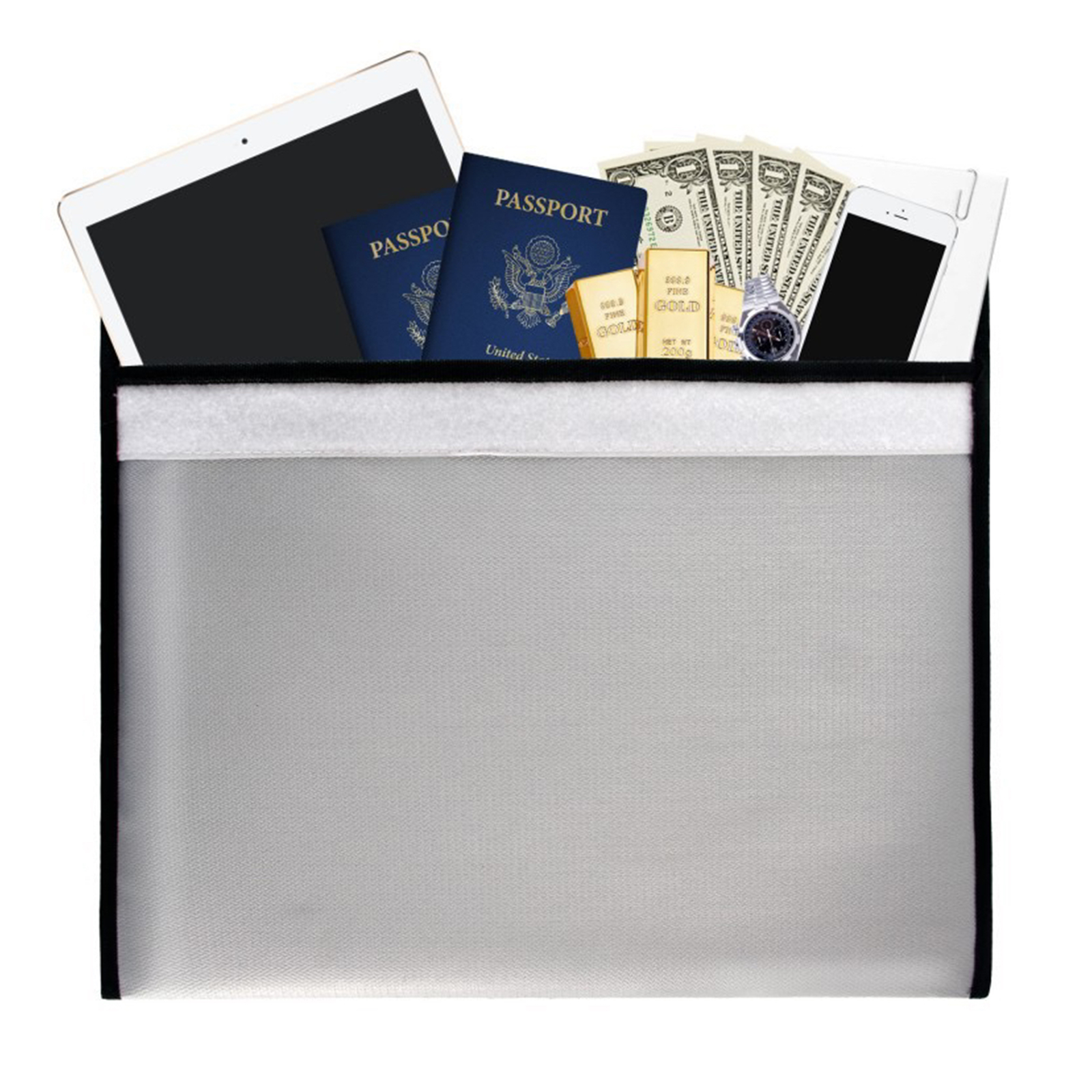 File Fireproof Bag Double Waterproof Liquid Silicon Aluminum Foil Fiberglass Cloth Storage