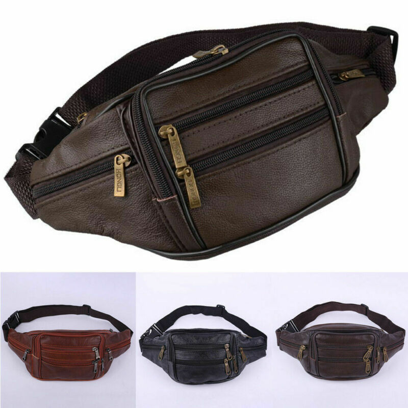 Brand Mannen PU Leer Hip Riem Fanny Pack Taille Purse sling Bag Wallet Purse Holder