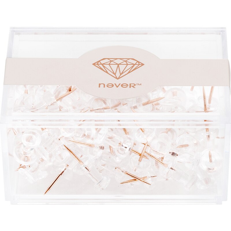 Rose Gold Drawing Plank Nail Plastic Transparent Photo Wall Push Pins Office Pins Plastic Push Pin Office Thumb Tack