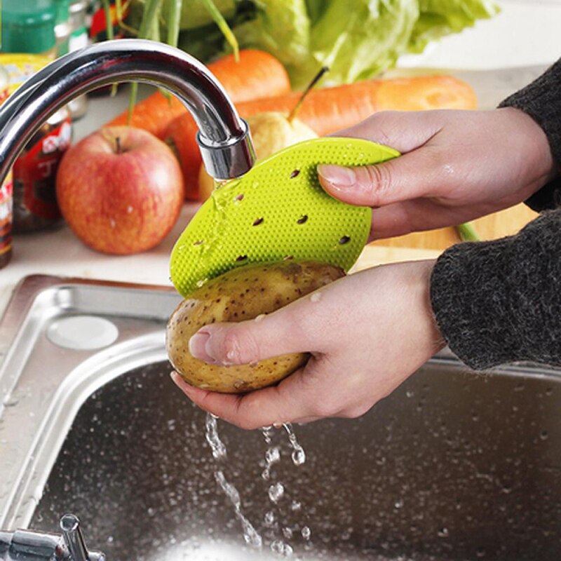 Nayachic Fruit Groente Borstel Keuken Gadget Aardappel Radijs Schoonmaken Tool Vuil Schoon Borstels Bescherm Hand Accessoires