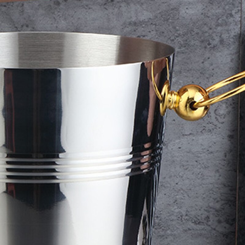 Stainless Steel Wine Ice Bucket Chiller Golden Wine Bottle Cooler Champagne Beer Chiller Ice Barrel Silver Gold Whiskey Rack wit