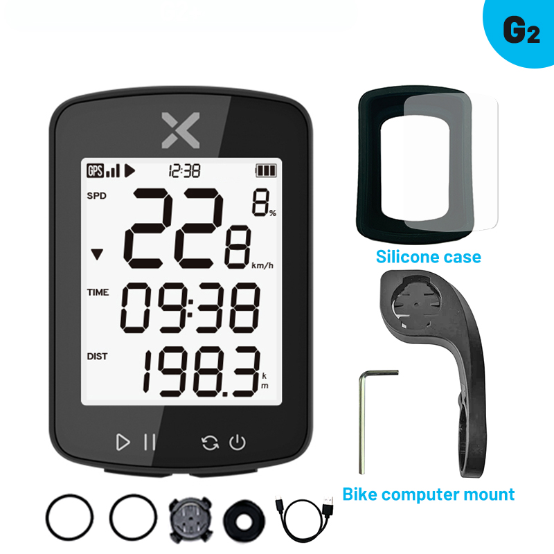 XOSS G2 GPS G2+ Cycling Computer G Plus Wireless Speedometer Bluetooth Tracker Waterproof Road Bike MTB Bicycle Odometer: Red