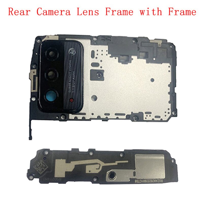 Achter Back Camera Lens Glas Met Metalen Frame Houder Voor Huawei Honor X10 Max 5G Luidspreker Reparatie Vervanging onderdelen