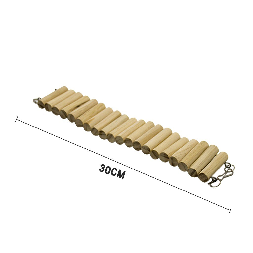 Houten brug kauwspeelgoed ladder voor kleine huisdieren hamsters cavia's en andere kleine huisdieren flexibele kooi habitat speelgoed #0803 ljc: 30cm