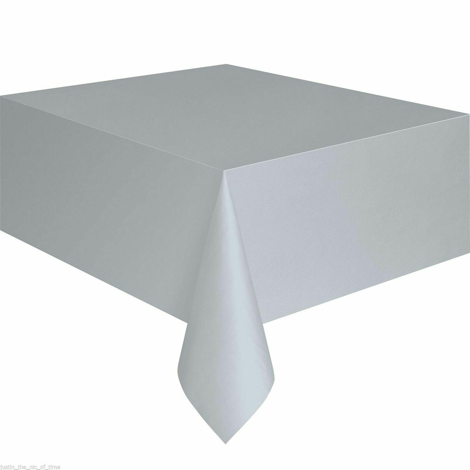 11 Color Solid Color Home Outdoor Wedding Hotel Party Banquet Tablecloth 137x183cm Rectangle Party Theme Plastic Table Cover: Silver