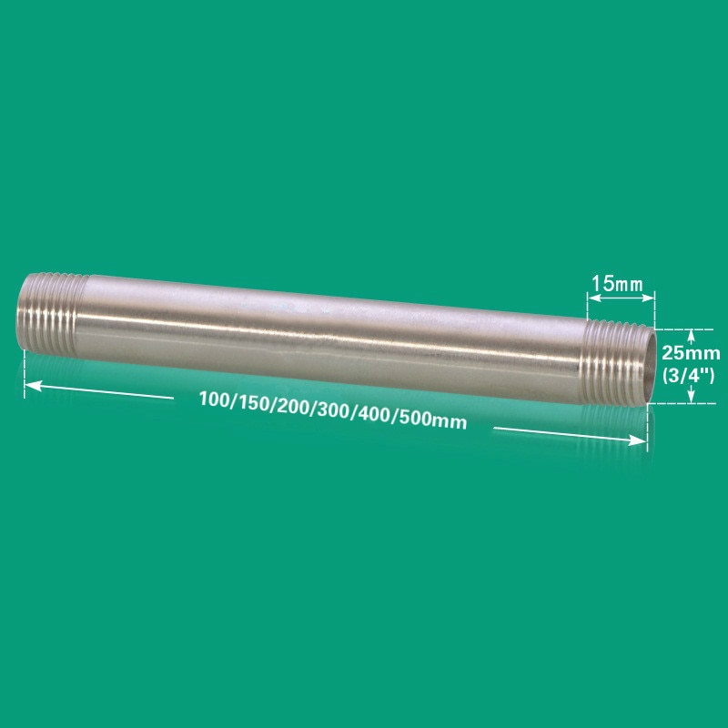 Dn15 dn20 dn25 ens diameter hangevind rørforbindelse 10-50cm forlænge forlængerrør rør 304 rustfri stål rør fitting