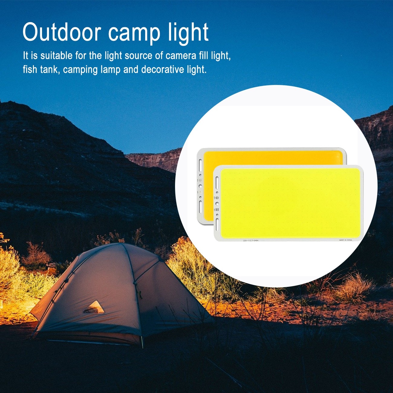 DC 12V COB LED Panel Light 70W Chip Strip Camping Lamp Flood Lights for Garage Pathways Backyard Carpet Lamp For outdoor Hiking