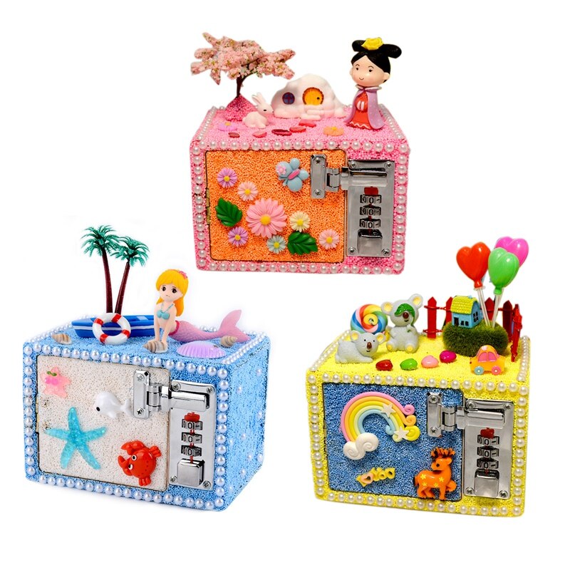 FBIL-DIY Fun Hout Sieraden Doos Craft Kit Kids Speelgoed Voor Meisjes Houten Schatkist Kunsten En Ambachten Decoratie Ornamenten